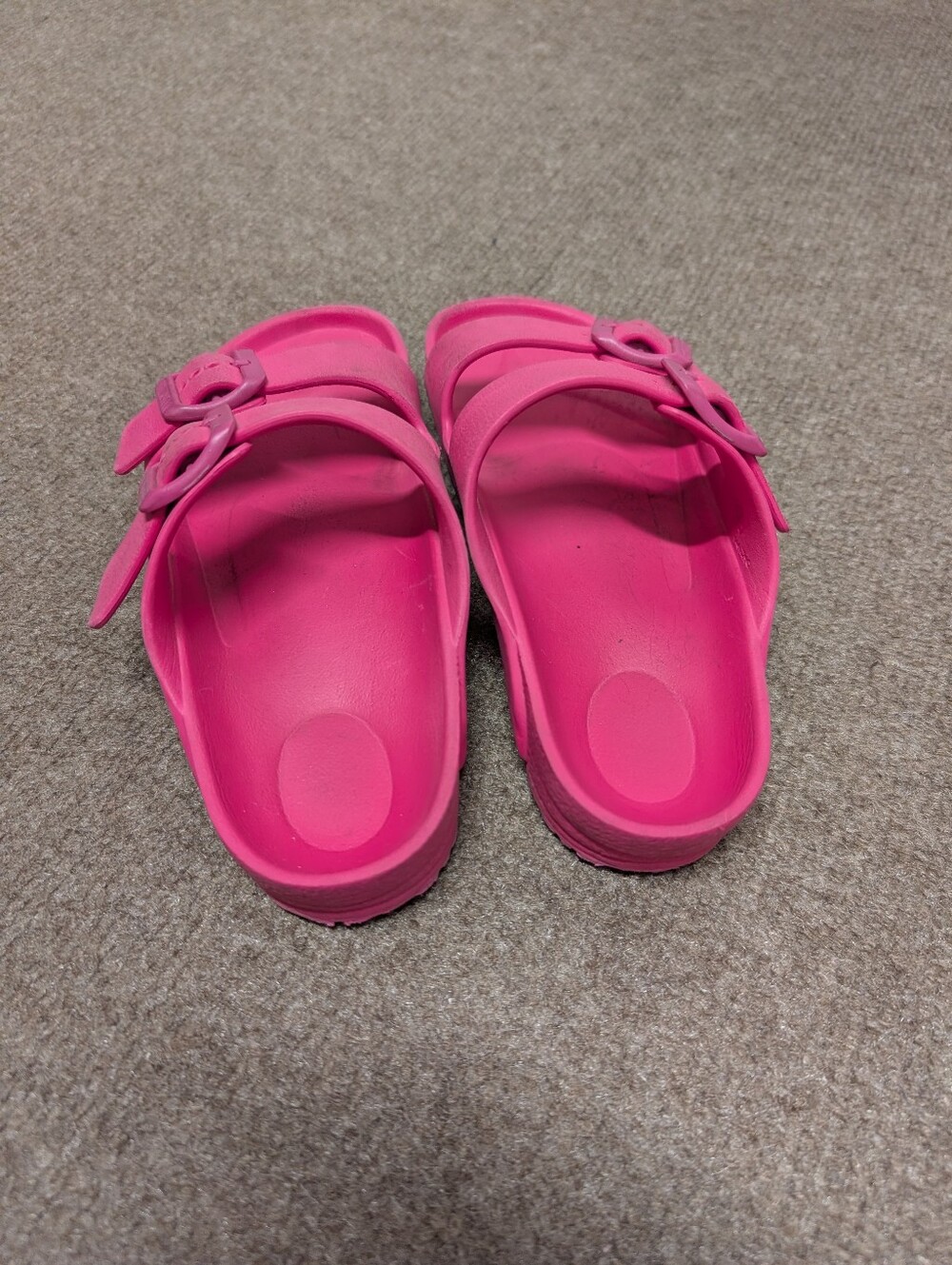 Birkenstock Girls Hot Pink Double-Buckle Slide Sandals (Size 33- US 2-2.5) - Picture 4 of 6